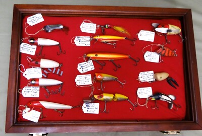 14 Vintage Fishing Lures, 1930's-60's, Heddon, Pflueger 14 Vintage Fishing Lures, 1930's-60's, Heddon, Pflueger
