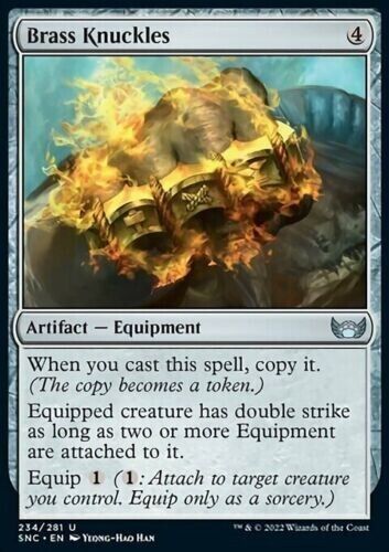Magic the Gathering Artifact Equipment - Brass Knuckles - Colorless MTG Card NM - Picture 1 of 1