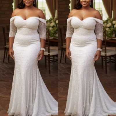 Brautkleid Hochzeitskleid Mermaid Ärmellos Feinblitz Maßgeschneidert 36 38 40 42 - Bild 1 von 4