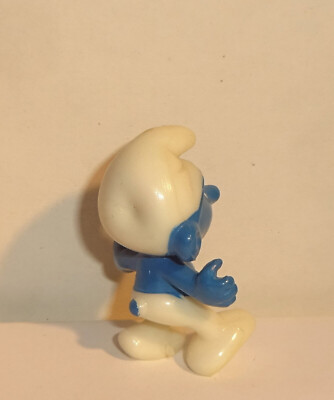 STILTS SMURF *dark blue with cast dent* OLYMPICS D. SMURFS 1983 original