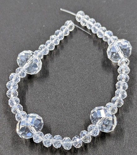 1 String Crystal Clear Faceted Rondelle Beads About 14mm 4 Piece, 6mm 35 piece