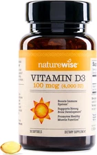 Vitamin D3 4000Iu (100 Mcg) Healthy Muscle Function, and Immune Support, Non-Gmo
