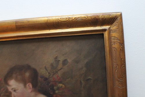 Cuadro, pintura al óleo 1929 sobre lienzo sueño frutal Rubens niños desnudos putten *4926 - Imagen 6 de 12