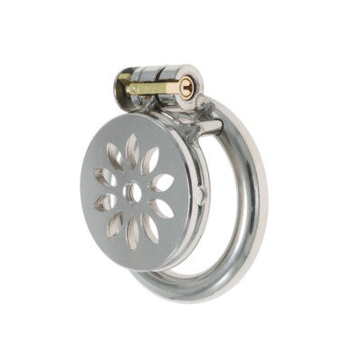 Flat Reverse Pressing Stainless Steel Male Chastity Device Cage Ring Lock Belt