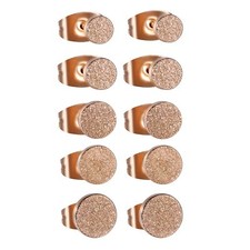 2pcs Stainless Steel Matte Round Ear Stud Earrings for Women Girls 4mm-8mm