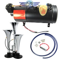 Air Compressor With 3-trumpet Train Air Horn 150db 125 Psi Air System 12v Air Compressor With 3-trumpet Train Air Horn 150db 125 Psi Air System 12v