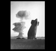 Nuclear Bomb Plumbbob STOKES Blimp Crash PHOTO, Atomic Weapon Blast NEVADA, 1957