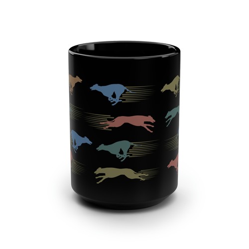 Whippet Windhund IG Kaffee Latte Becher groß 15 Unzen Keramik Modern Original NEU - Bild 2 von 5