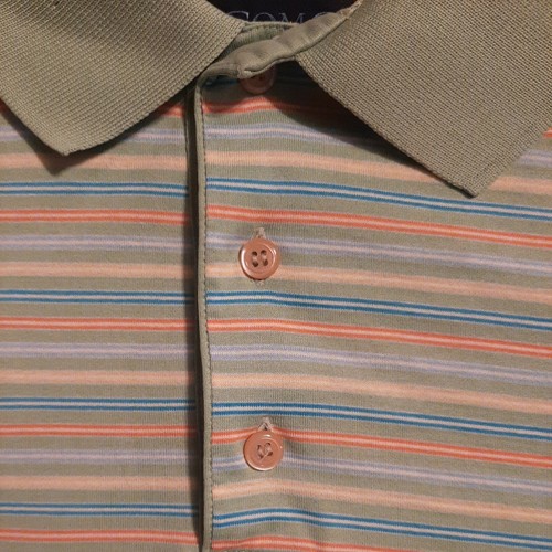 Polo uomo media Como sport golf righe pastello Made in Italy 100% cotone - Foto 4 di 9