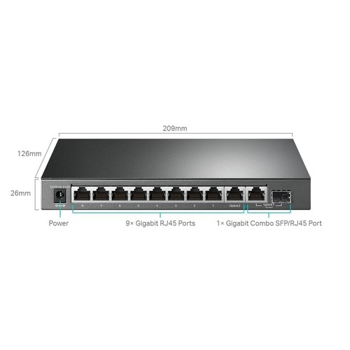 TP-LINK TL-SG1210MPE 10-Port Gigabit Easy Smart PoE+ Switch - 第 3/5 張圖片