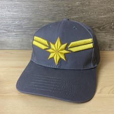 Captain Marvel Hat Cap Snap Back Gray Yellow ...
