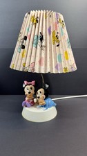 Vintage 1984 Disney Mickey Minnie Baby Lamp w/Original Shade Works
