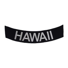 HAWAII Rocker Patch - 12" x 2.5" Large Black & Silver Biker Vest Jacket DIY Cut