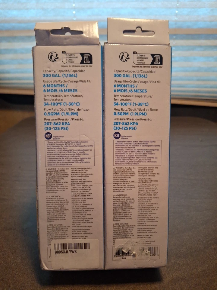 PACK de 2 filtros de agua para refrigerador originales Samsung DA29-00020B HAF-CIN/EXP Foto 2 de 3