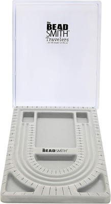 The Beadsmith Bead Board with Cover, Grey 28'' - U Channel w/ Gray 