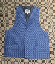 Old West Frontier Classics Blue Textured Vest Size Small