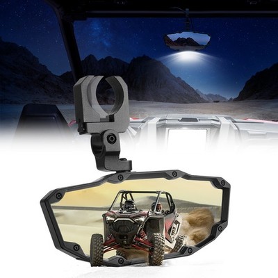 UTV Rear View Center Mirror w/LED Light 1.65''-2'' For Honda Pioneer CFMOTO ZForce