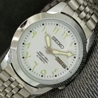 ELEGANT VINTAGE SEIKO 5 AUTOMATIC JAPAN MENS REFURBISHED WHITE WATCH a2803-U