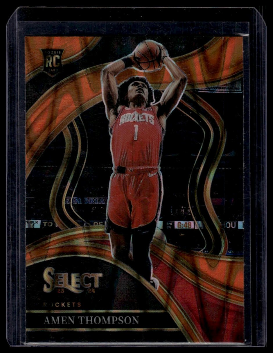 2023-24 Panini Select #274 Amen Thompson RC Orange Tectonic