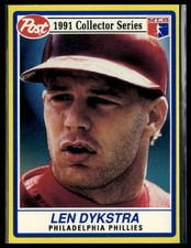 1991 Post Collector Series LEN DYKSTRA #8 EX