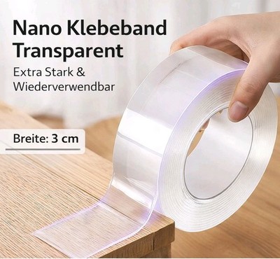 3m Nano Klebeband Doppelseitig Extra Stark Transparent Wiederverwendbar 