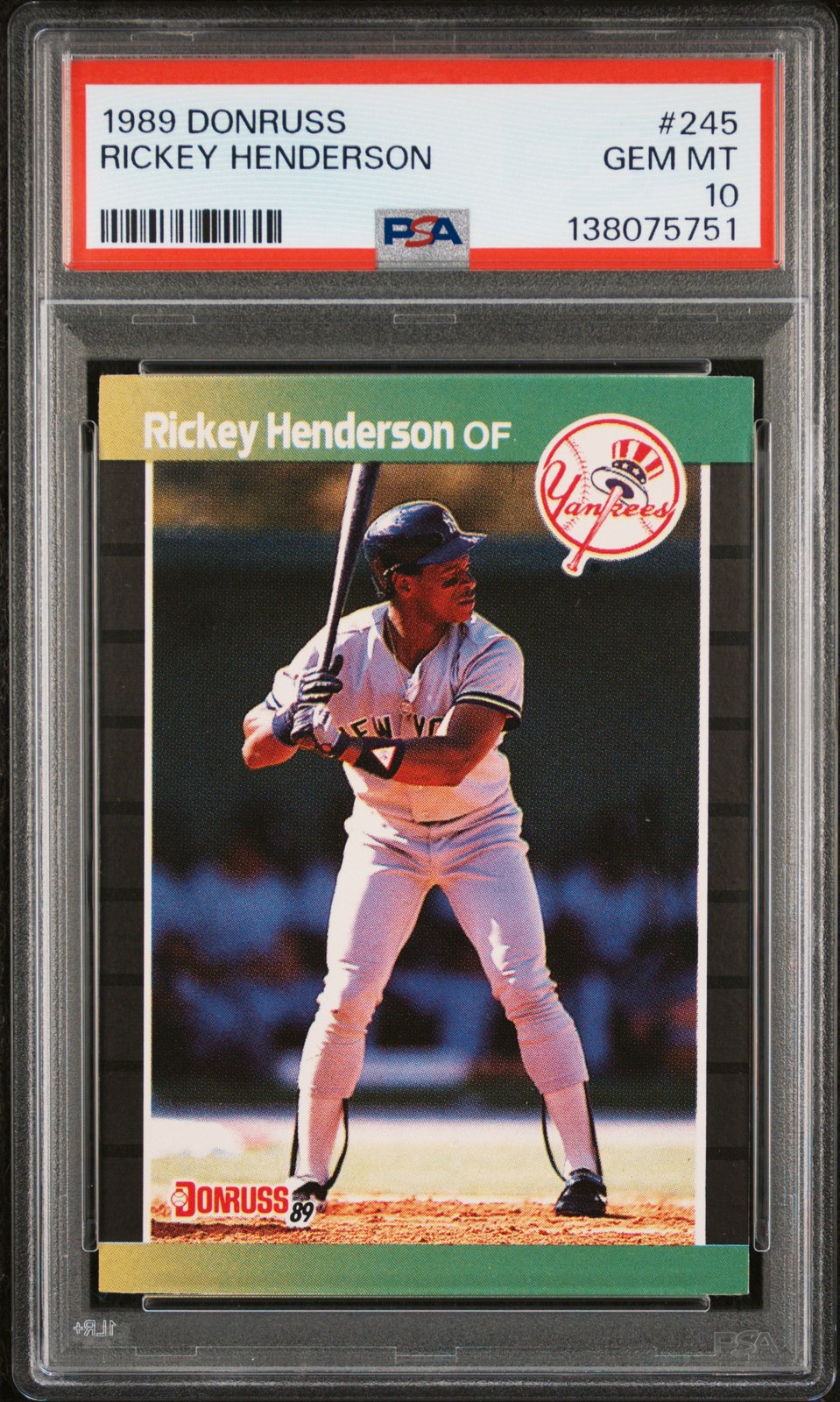 1989 DONRUSS #245 RICKEY HENDERSON PSA 10