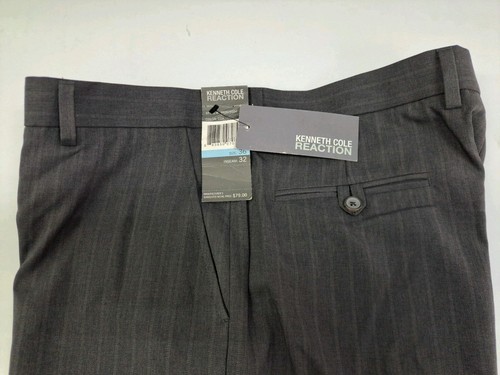 NWT Kenneth Cole Reaction Men's Gray Striped Dress Pants 36 X 32 #7113 - Picture 5 of 10