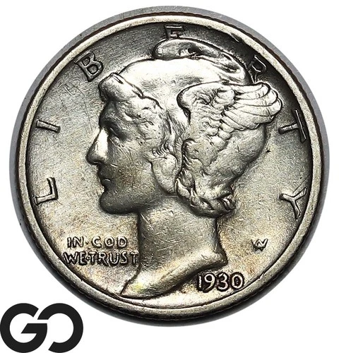 1930-S Mercury Dime, Choice VF Scarcer Date