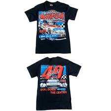 Vintage Ken Schrader Men’s T Shirt Sz S Bam Racing Double Sided Y2K Deadstock
