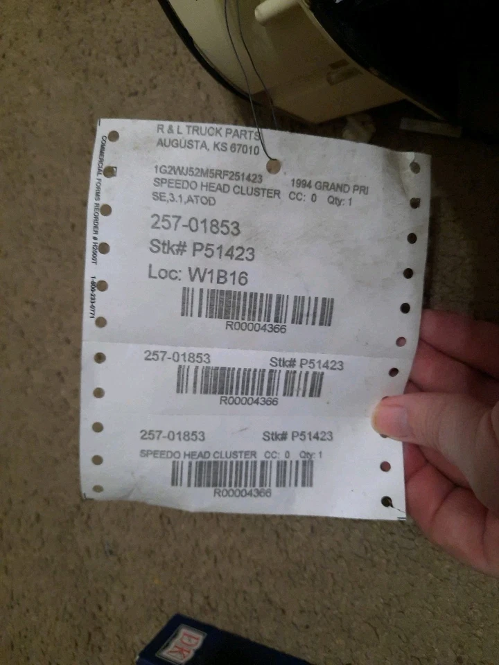 1994 Pontiac Grand Prix Instrument Cluster 257-01853 162,816 Miles - Image 2 of 4