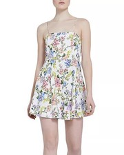 Alice + Olivia Trixie Gardenia Floral Mini Dress Sz 4 Sleeveless Party Coquette