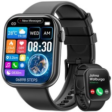 Smart Watch (Answer/Make Call) 1.85inch Fitness Tracker, DIY Dials/Pedometer/...