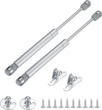 2 Pack Gas Springs 100N Cabinet Lift Support Soft Close Hinges Silver