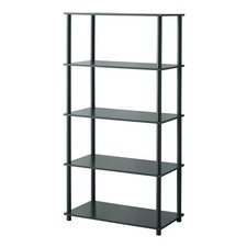 Mainstays No Tools 5-Shelf Bookcase, True Black Oak, 57.48 in H, new