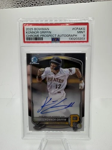 PSA 9 Mint 2025 Bowman Chrome Prospect Auto Konnor Griffin Pirates