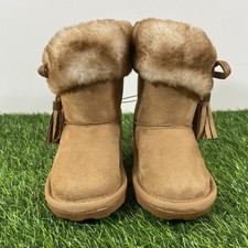 SUGAR Brand Boots Baby Size 5 Girls Suede Faux Fur Beige