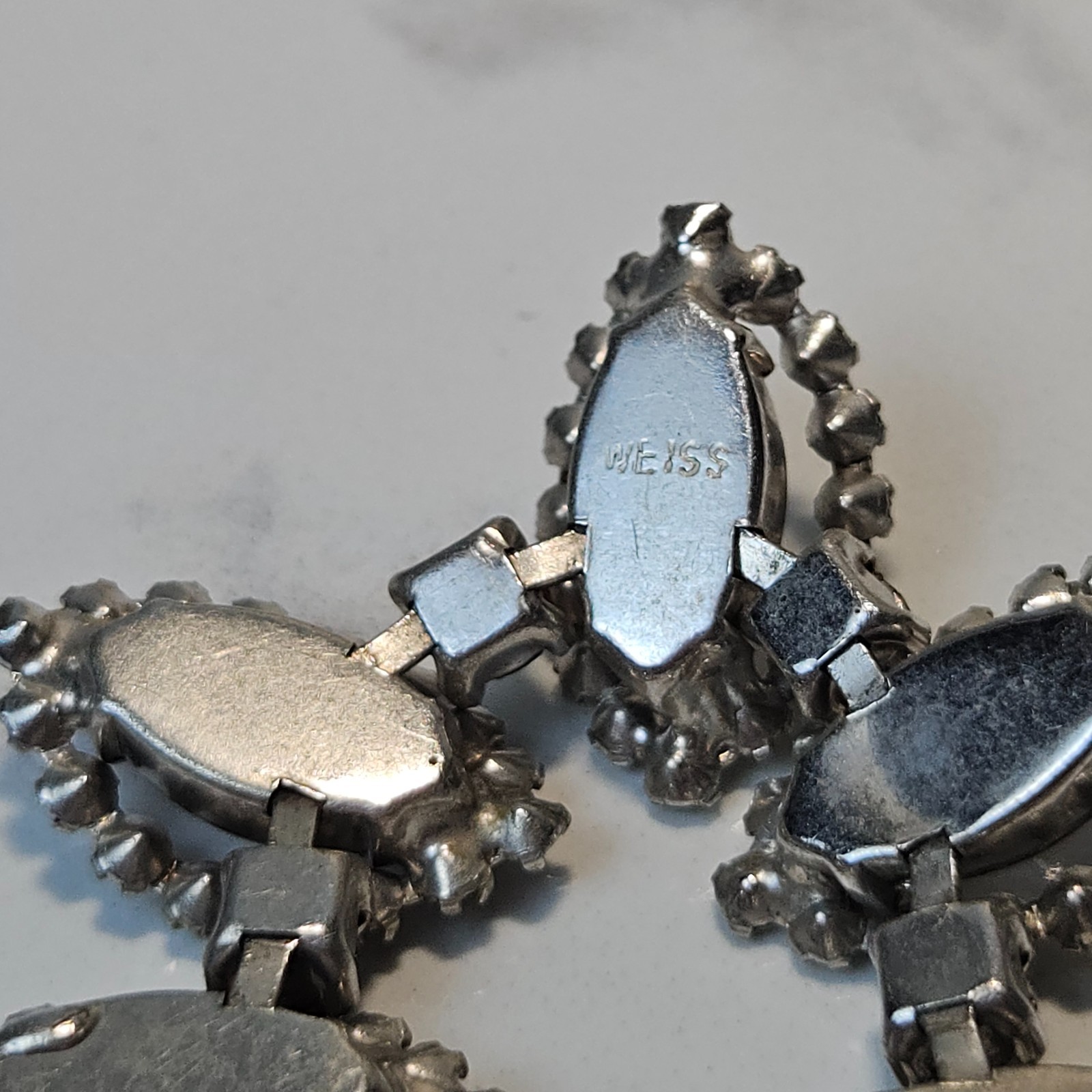 Rare Vintage Albert Weiss Necklace Bracelet and Clip On Earring Set