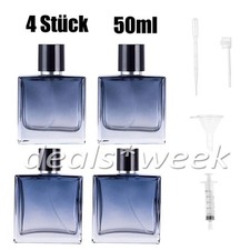4 Stück Verlaufsblaue Quadratische Glas Parf...