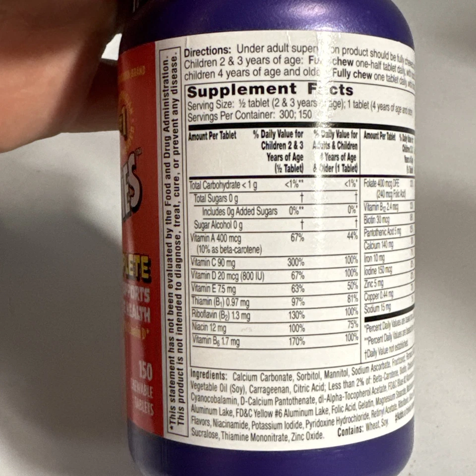 Flintstones Children's Vitamin Complete 150 Chewable Tablets Exp 12/2026 Sealed - Image 4 of 4