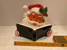 Vintage Christmas Lipper & Mann Japan Santa Claus Candle Holder Song Book holly