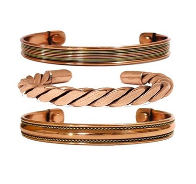 Copper Bracelet Magnetic Pure Copper Therapy Effective & Natural Relief Cuff ...