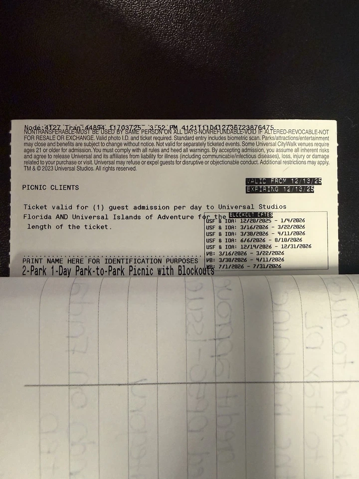 Two Universal Studios Tickets For Saturday, December 13th ONLY - Image 3 of 3