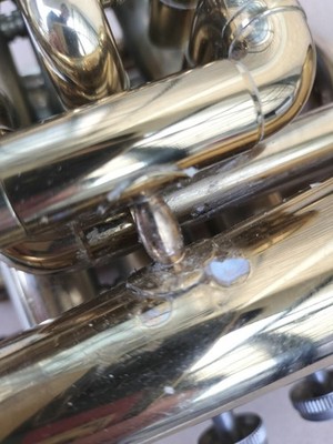 Jupiter SPT-416 Pocket Trumpet Bb SPT416 Silver Plated for Parts