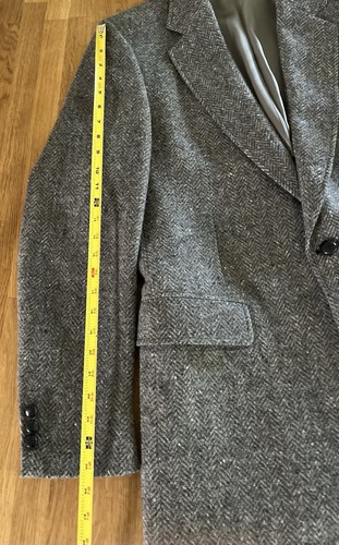 Vintage Adams Row Wool Blazer Men 42 R Gray Herringbone Fleck Welsh Tweed - Picture 17 of 17