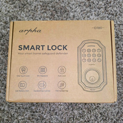 Arpha D180 Keypad Smart Door Lock, One-Touch Lock, Auto Lock, Low Battery