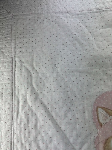Vintage Spring Mills Handmade Pink Bonnet Floral Dress Kitty Cat Baby Girl Quilt - Picture 8 of 19