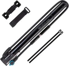 GIYO Bike Frame Floor Pump - Compact & Durable, Fast Tire Inflation for Black 