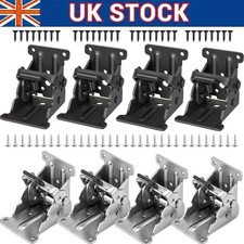 4x Folding Table Chair Leg Hinges 90 Degree Self-Locking Bracket Hinge Hardware