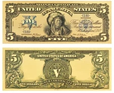 1889 V Note Commemorative ***Contains 1/200 Oz 24Kt GOLD***
