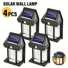 Image of Solar Wall Light Outdoor Motion Sensor Fixture Vintage Lantern LED Security Lamp